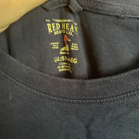 Red head navy blue long sleeve pocket 5x t shirt - Picture 2 of 3